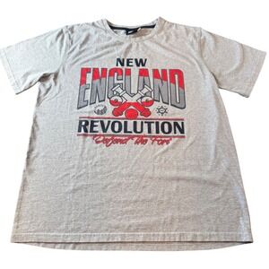 New England Revolution MLS Soccer T-Shirt Mens L Gray‎ Short Sleeve Casual Tee